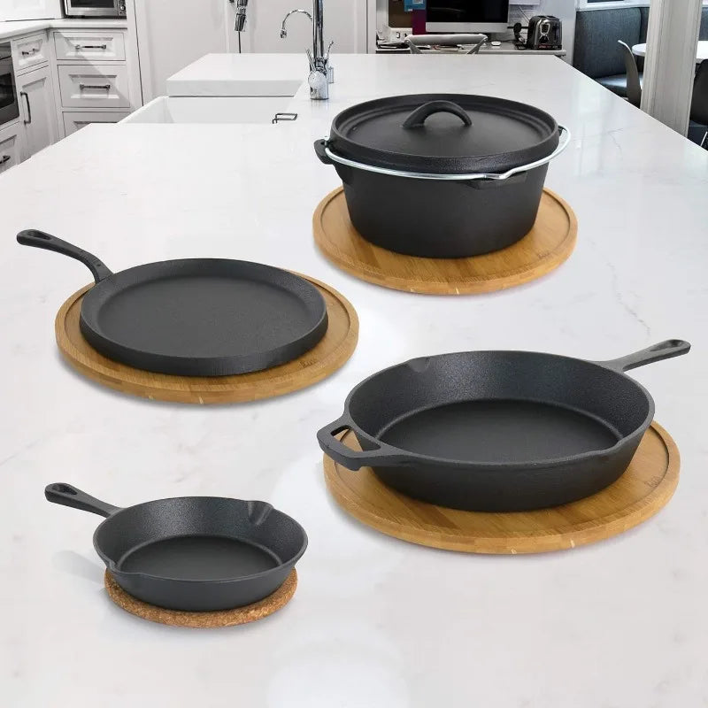 Seasoned Cast Iron Cookware Set