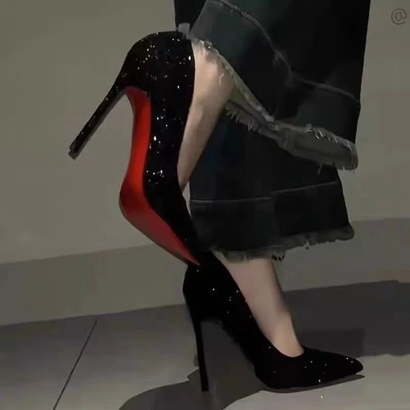 Women High Heels Sequins