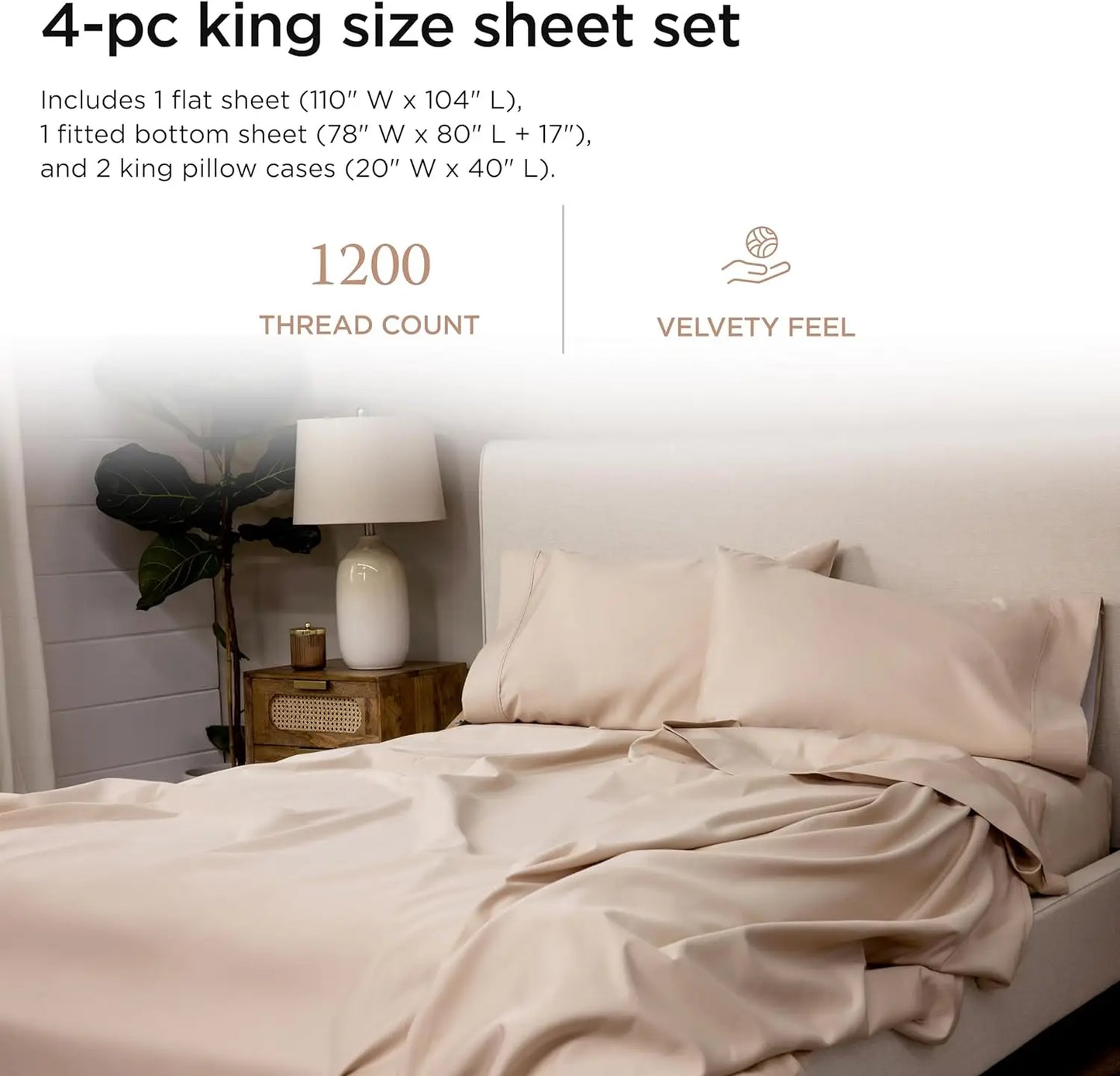 Luxury Supima Cotton Sheets, 1200 count