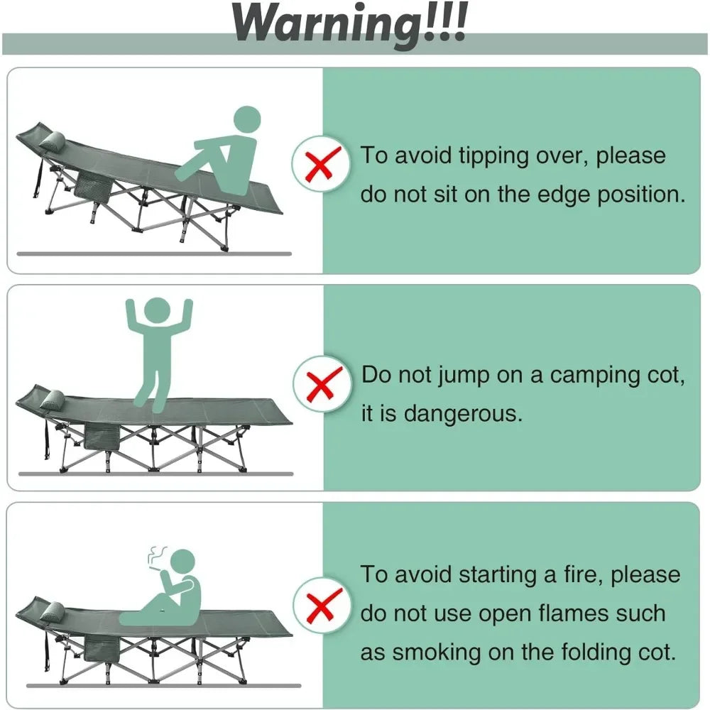 Folding Camping Cot with Mattress