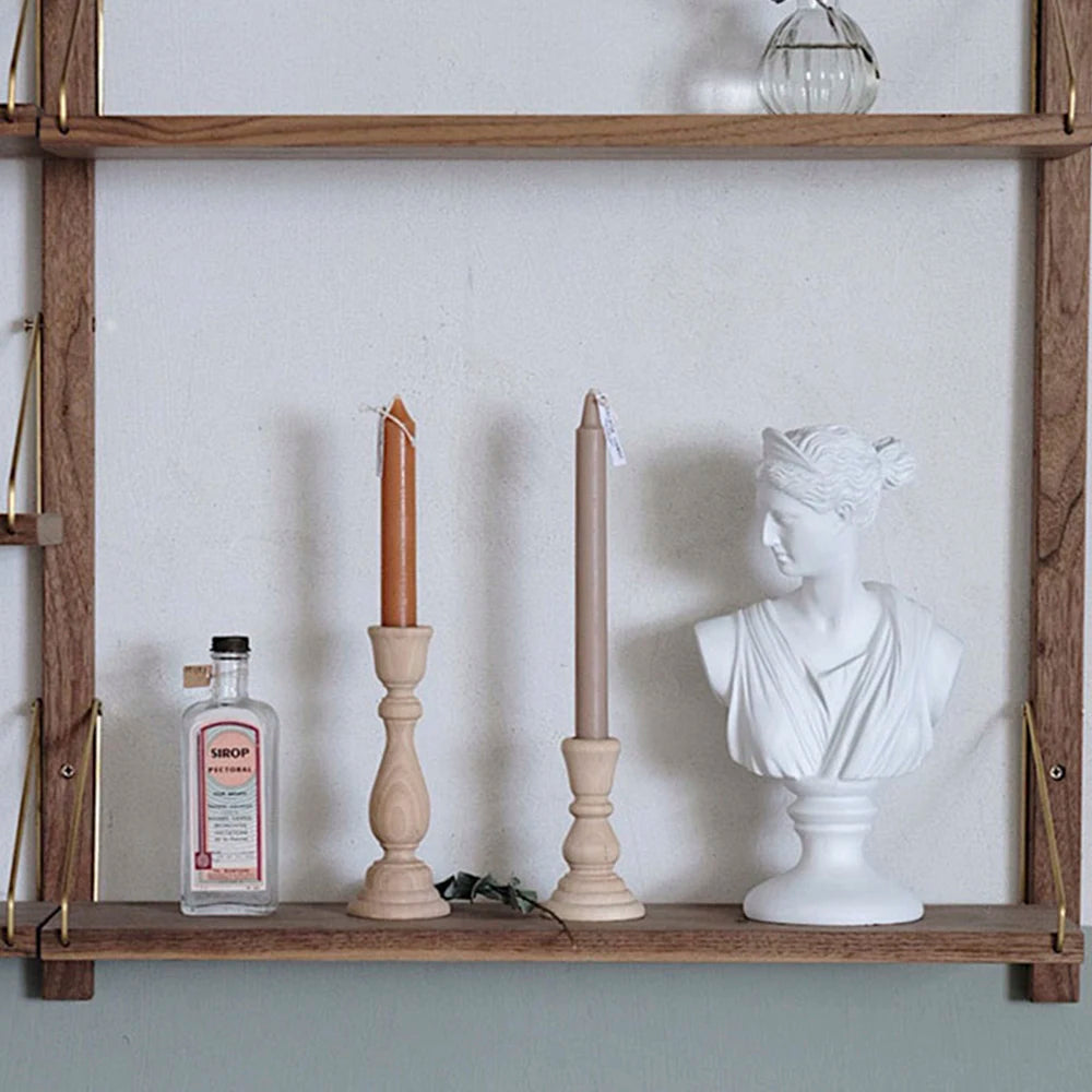 Unfinished Wooden Candlestick Holders