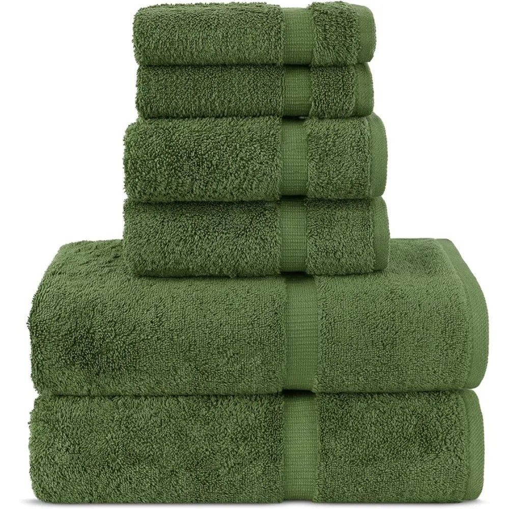 Luxury Turkish Cotton 6-Piece Towel Set