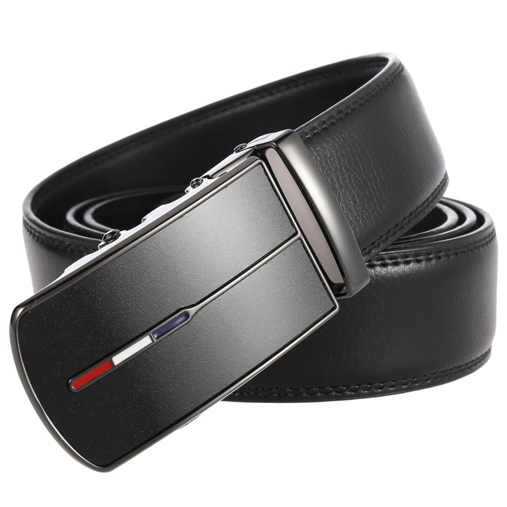 Men's Leather Belts Fashion Automatic Buckle Cowskin Male Belts Luxury Designer Black Brown 3.5cm