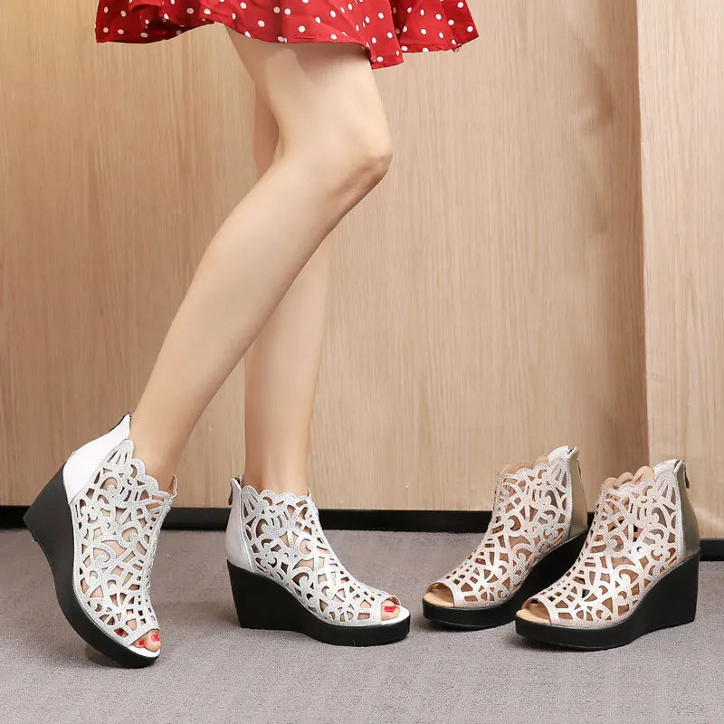 Women's Heeled Wedge Sandals