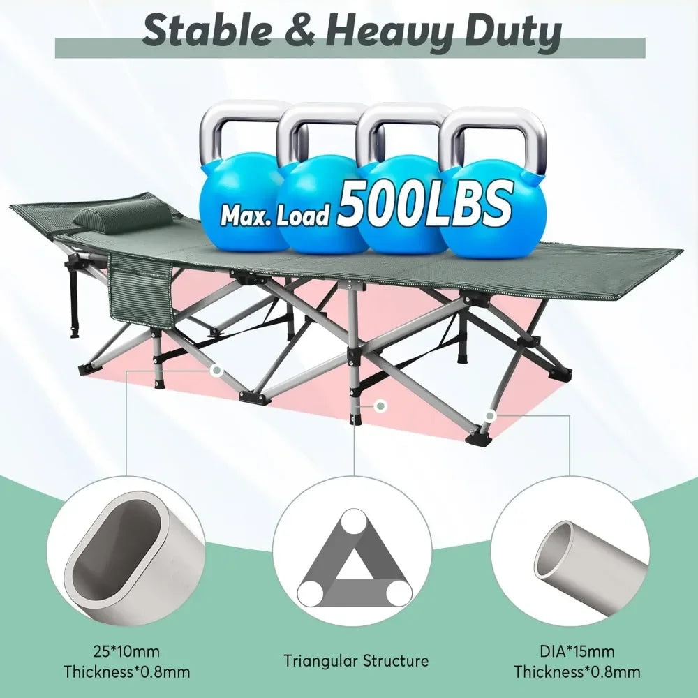 Folding Camping Cot with Mattress