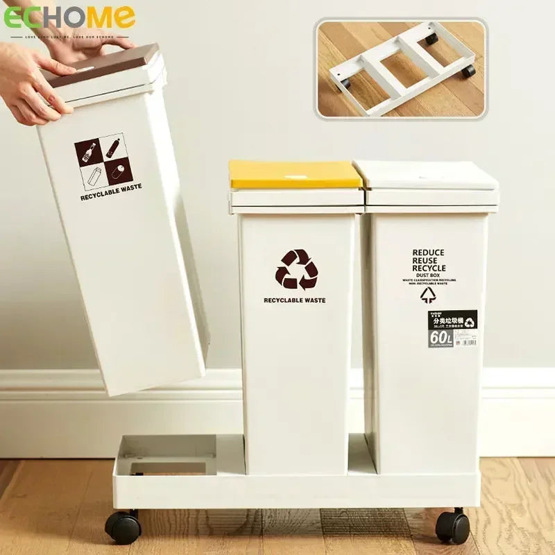 Trash Sorting Recycling Wastebasket